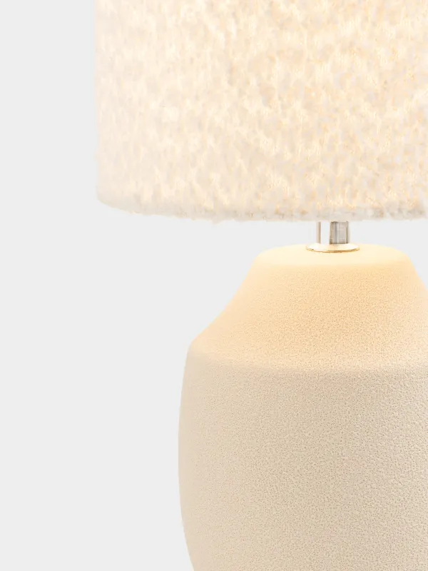 Светильник настольный, 38 см, керамика/полиэстер, белый, Букле, Boucle, image-2