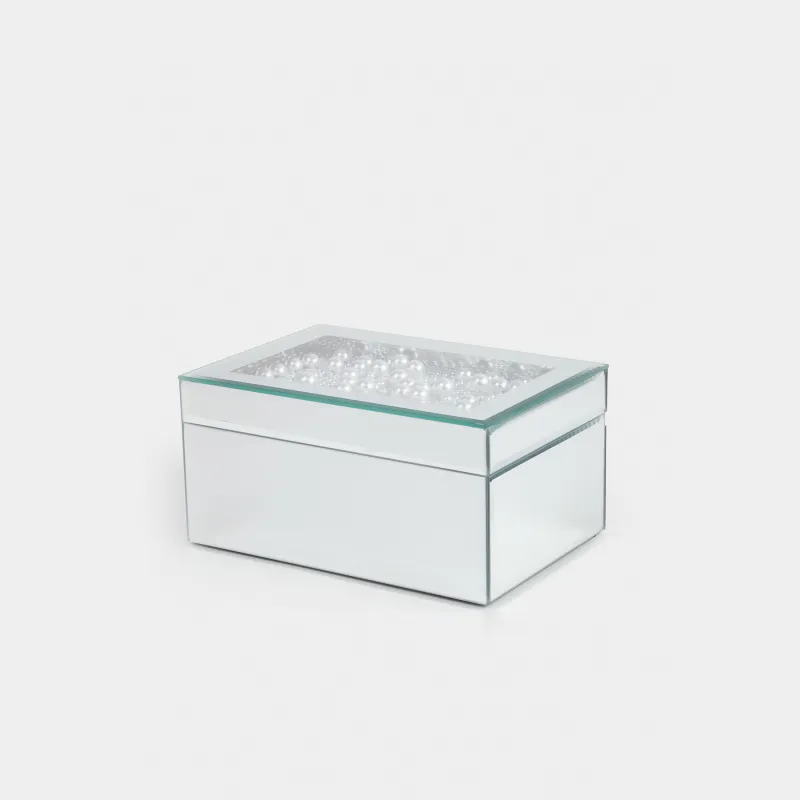 Зергерлік қорап, 20х14 см, шыны, айна, інжу, Glossy