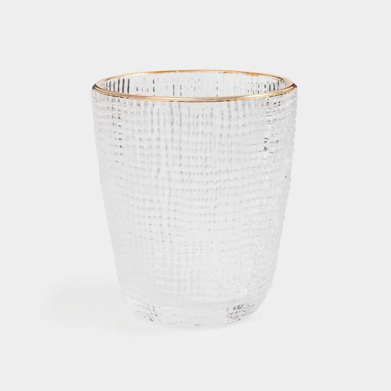 Стакан, 10 см, 320 мл, стекло Р, с золотистым кантом, Grain gold