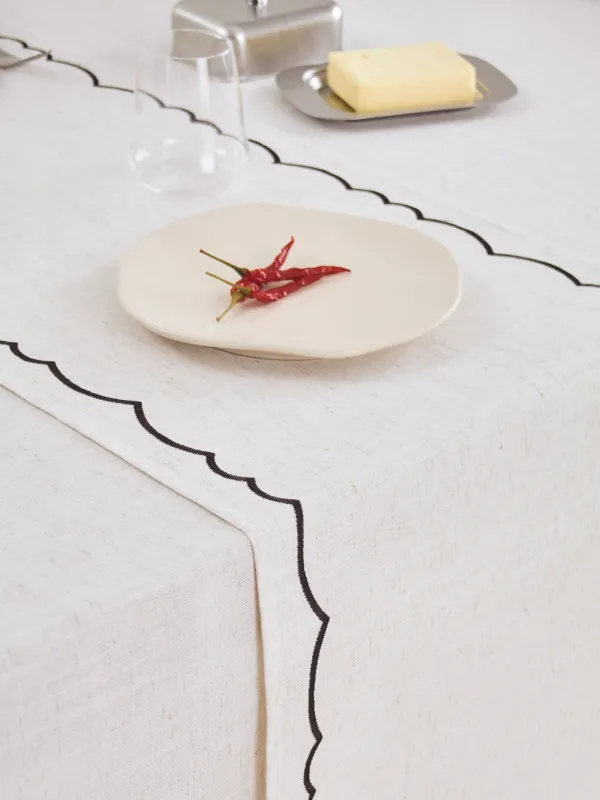 Үстел төсеніші, 40х160 см, полиэстер/зығыр, сарғылт-қоңыр, Винтаж, Melange outline, image-7