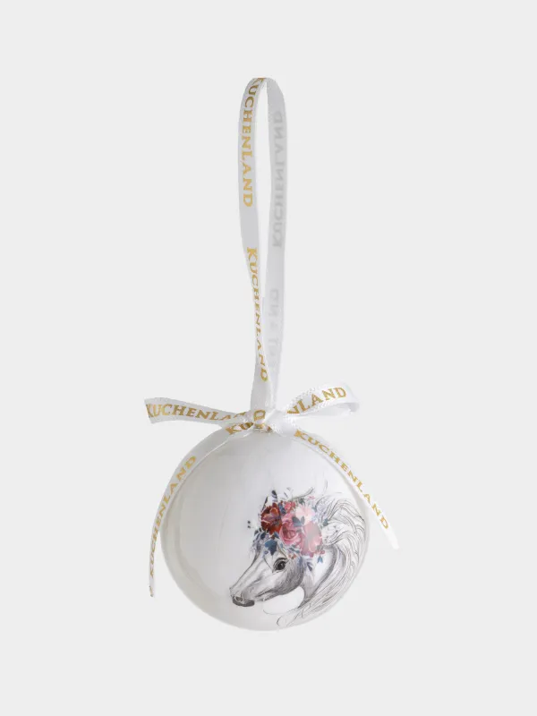 Набор елочных игрушек, 5 см, 4 шт, пенопласт, Шар, Гусь/Лошадка/Мишка/Ежик, Ball print, image-3