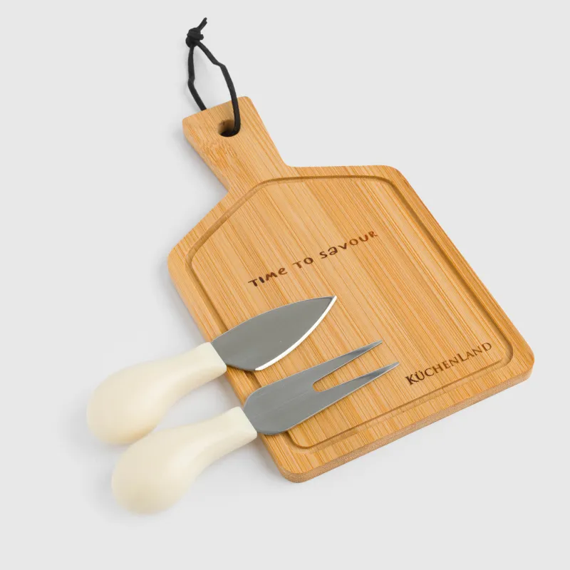 Ірімшікке арналған жиынтық, 3 зат, тақта-сапты Ыдыс, болат/бамбук/пластик, Cheese, image-6