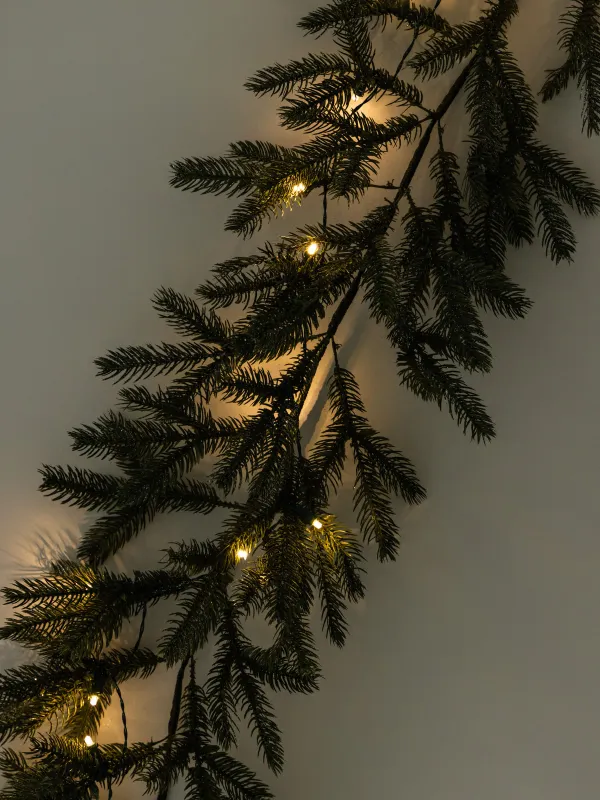 Сәндік бұтақ-гирлянд, 1,8 м, жарықтандырылған, пластик, Қар басқан шырша, Snowy decor, image-4