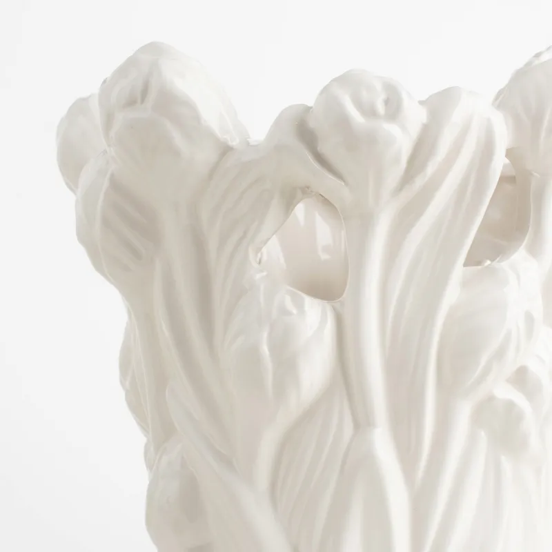 Гүл вазасы, 25 см, сәндік, керамика, ақ, қызғалдақ, Қызғалдақ, image-3