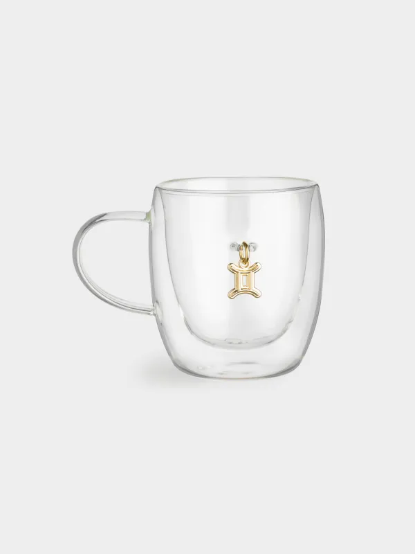 Саптыаяқ, 280 мл, шыны Б/металл, алтын түстес аспасы бар, Егіздер, Air figure zodiac, image-0