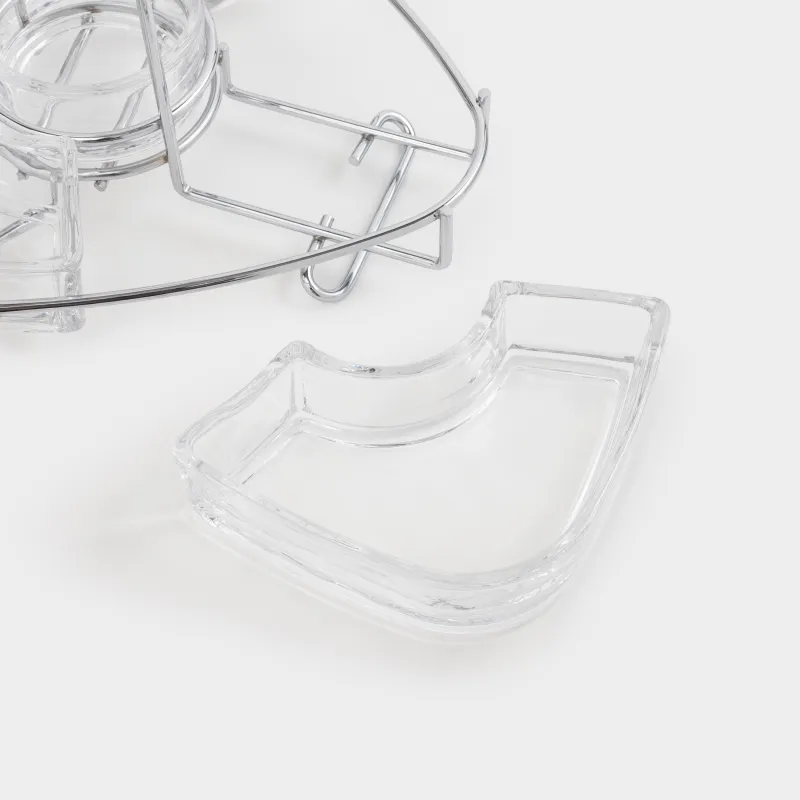 Тіскебасарларға арналған жиынтық, 28x15 см, 3 бөлім, тұтқасы бар, шыны/болат, Lamerie, image-3