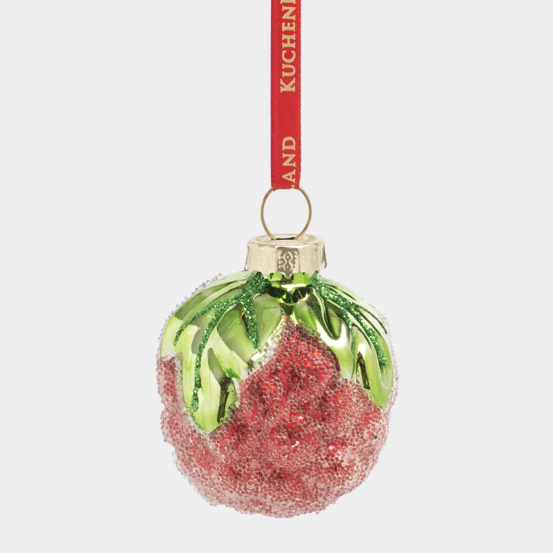 Шырша ойыншығы, 7 см, шыны, қызыл, Таңқурай, Fruits