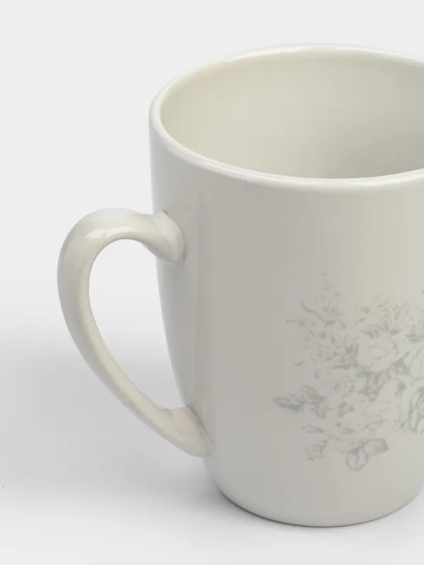 Саптыаяқ, 360 мл, 2 дана, фарфор Р, ақ, Сұр гүлдер, Gentle flowers, image-2