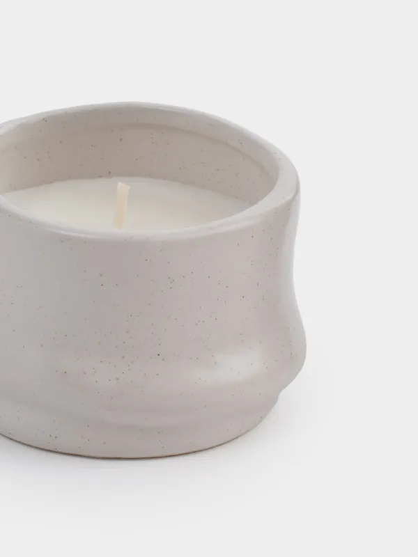 Хош иісті шам, 8х6 см, шам ұстағышта, керамика, сүт түстес, Pandan Villa, Antic, image-1