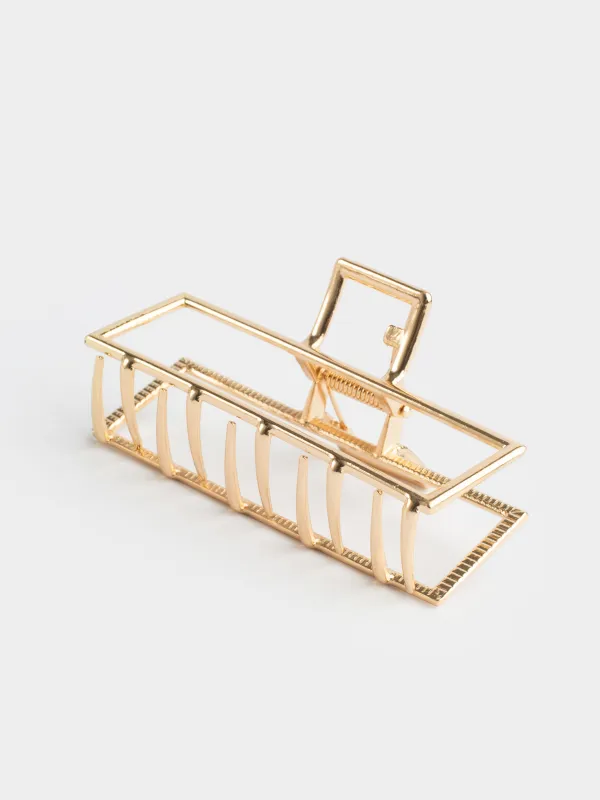 Заколка для волос, 9 см, металл, золотистая, Крабик, Fantastic gold, image-1