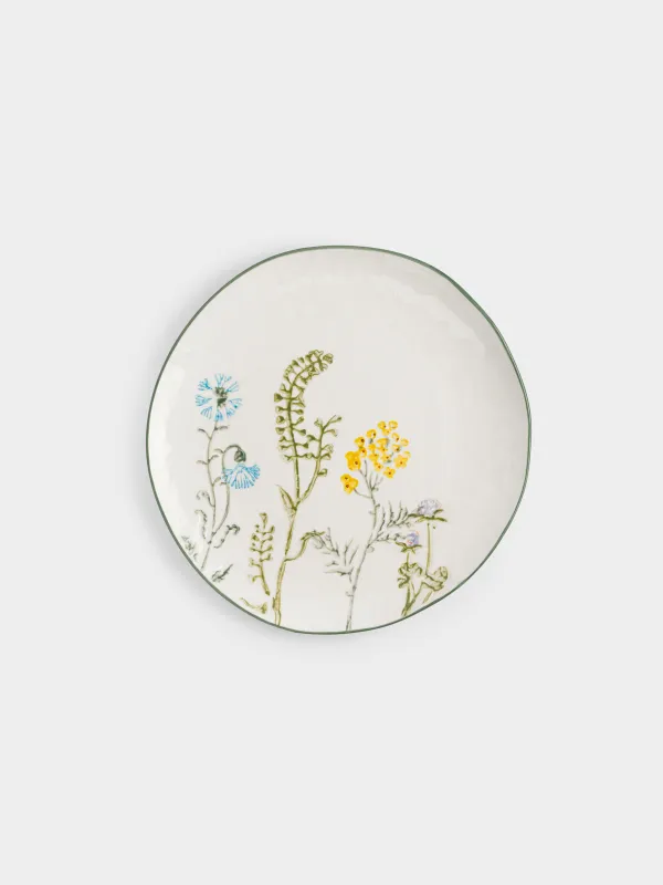 Түскі ас тәрелкесі, 27 см, фарфор N, сүт түстес, Кракелюрдегі шалғынды гүлдер, Floral meadow, image-0