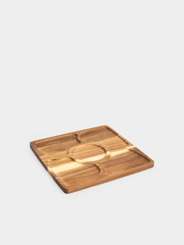 Менажница, 28 см, 5 бөлім, ағаш, шаршы, Noble tree, image-5