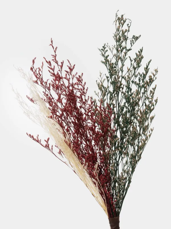 Сәндік гүл шоғы, 60 см, кептірілген гүлдер, Лаванда және сұлы, Dried flower, image-1