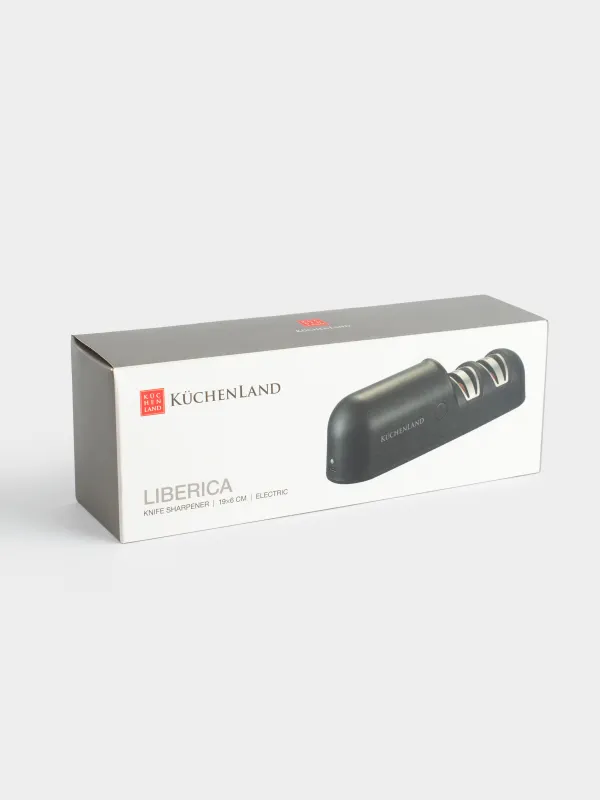 Точило для ножей, 19 см, два этапа заточки, электрическое, беспроводное, пластик/керамика, черное, Liberica, image-6