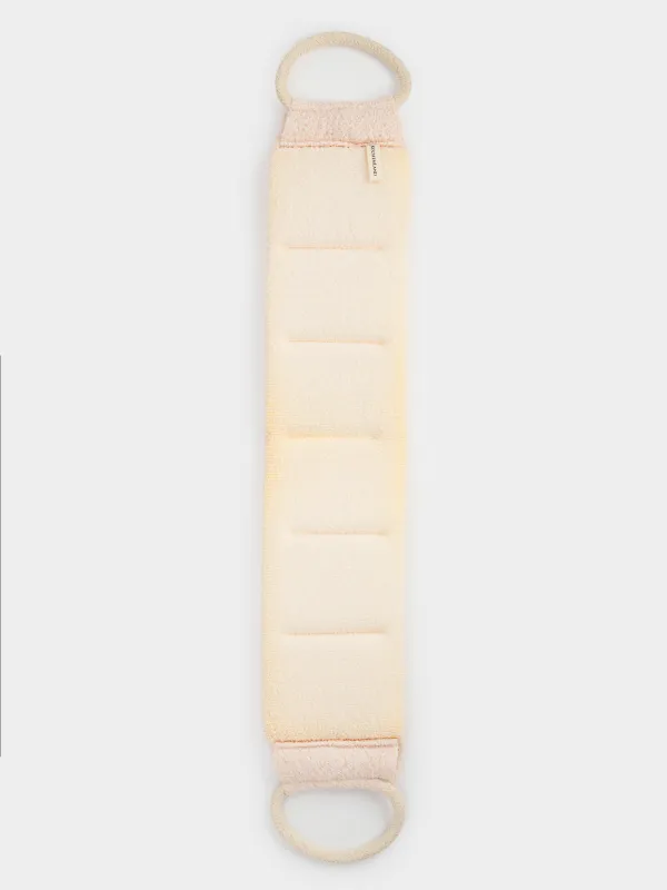 Душ жинағы, 2 зат, жуғыш-таспа/жуғыш-губка, нейлон/мақта, сарғылт, Unique spa, image-1