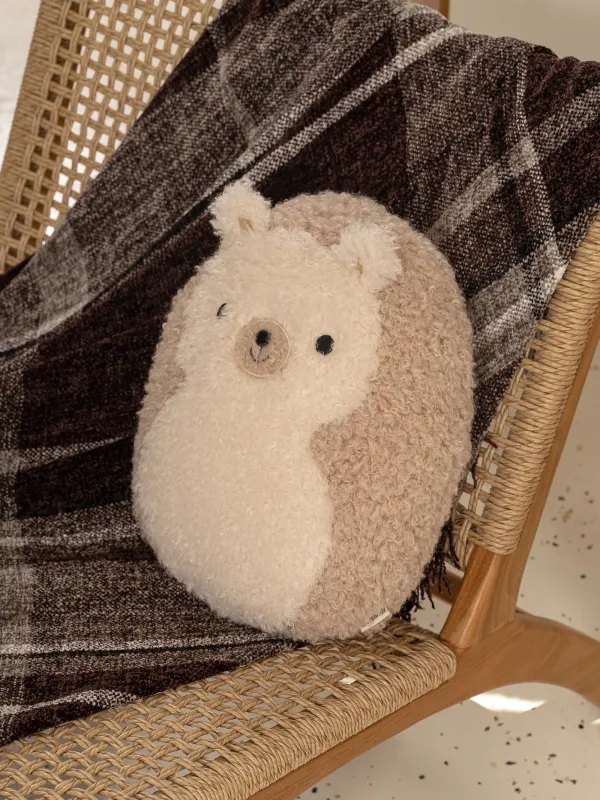 Подушка декоративная, 35х28 см, букле, бежево-коричневая, Еж, Boucle figure, image-3