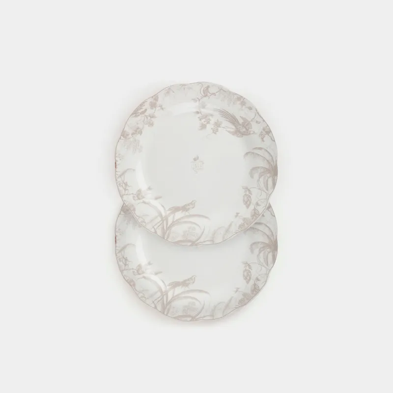 Тарелка обеденная, 27 см, 2 шт, фарфор P, бело-бежевая, Джунгли, Tropical