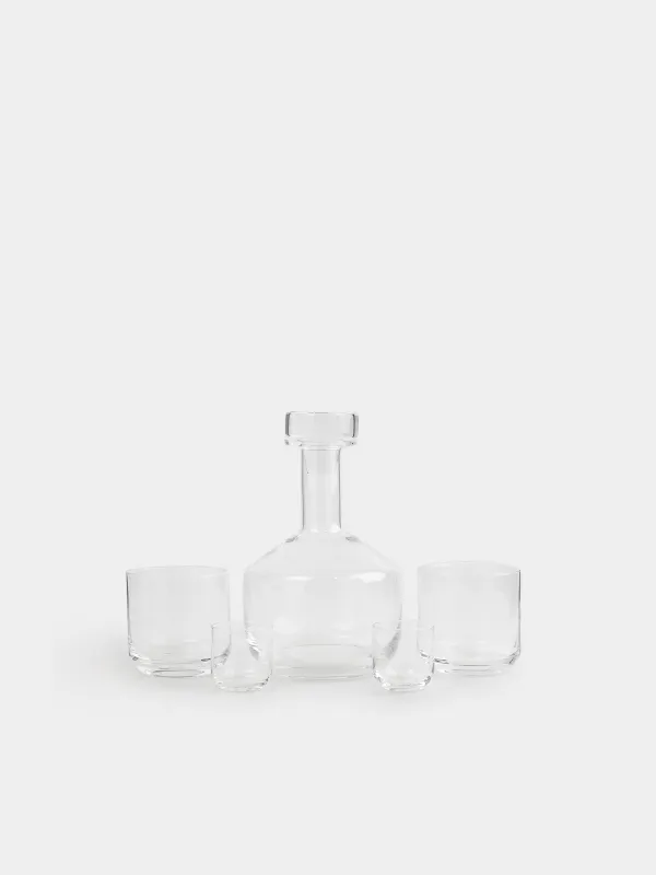 Набор для напитков, 2 перс, 5 пр, графин/стаканы/стопки, стекло, Clear color, image-0