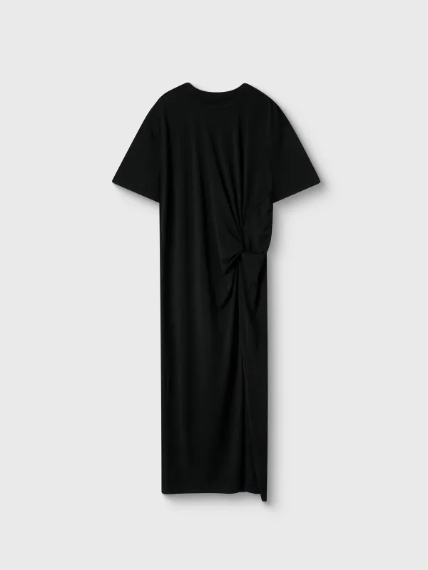 Әйелдер көйлегі, миди, өлшемі XS-S, қысқа жеңді, полиэстер/эластан, қара, Gill, image-4