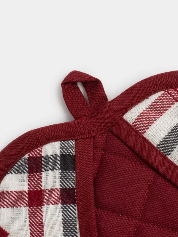 Ыдыс ұстағыш, 20х20 см, мақта, сүт түстес, торлы жүрек, Hazel heart, image-2