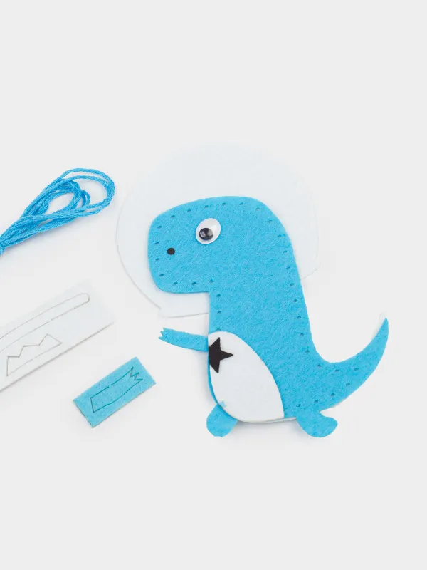 Шығармашылық жиынтығы, 13х15 см, қолөнер, салпыншақ, киіз/мақта, Динозавр, Creativity, image-2