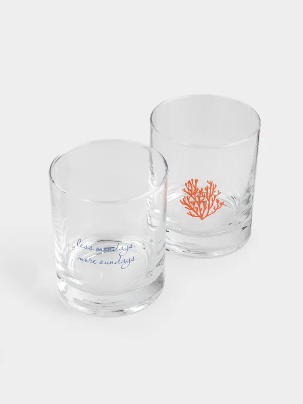 Виски стақаны, 10 см, 340 мл, 2 дана, шыны, теңіз маржандары, Libona, image-4