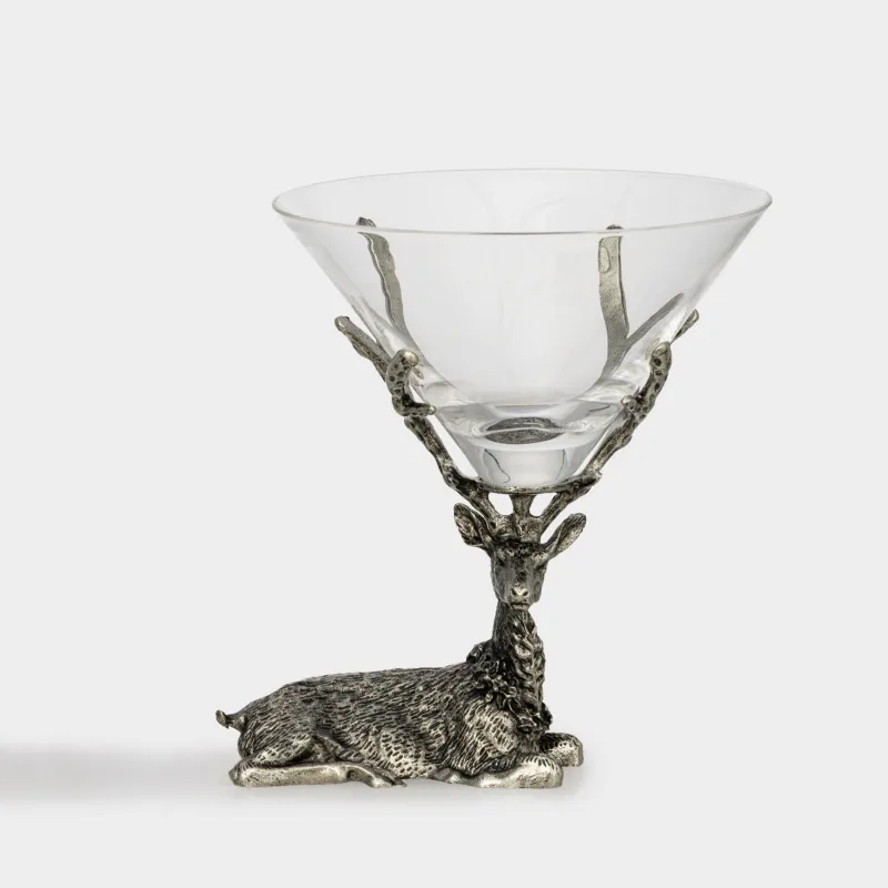 Бокал для мартини, 300 мл, стекло/металл, Серебристый олень, Arctic deer