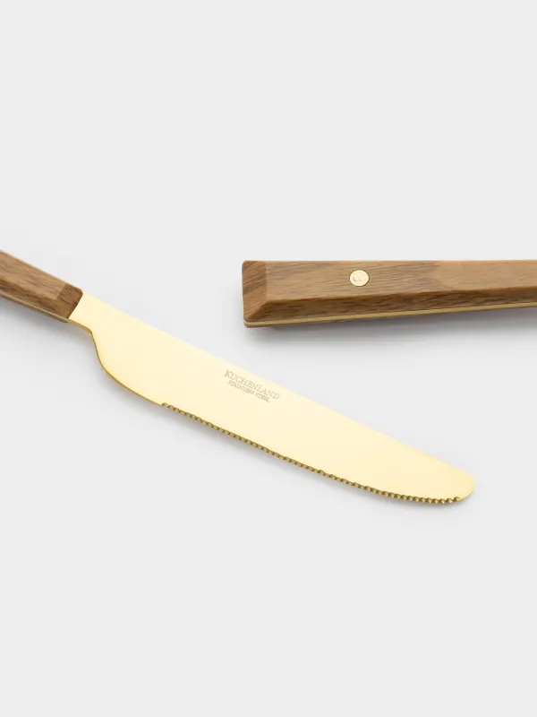 Нож столовый, 2 шт, сталь/пластик, золотисто-коричневый, Colombo gold, image-2