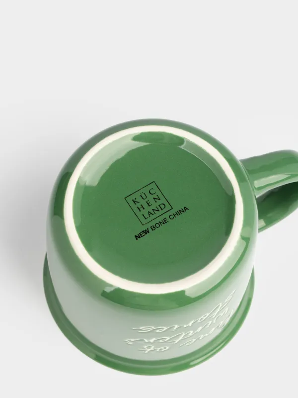 Саптыаяқ, 400 мл, фарфор N, жасыл, Time of winter stories, Mug title, image-3