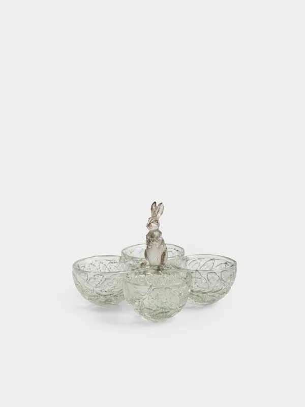 Пасха ыдысы, 11х9 см, 4 бөлім, полирезин, жасыл, Қоян, Easter lace, image-0