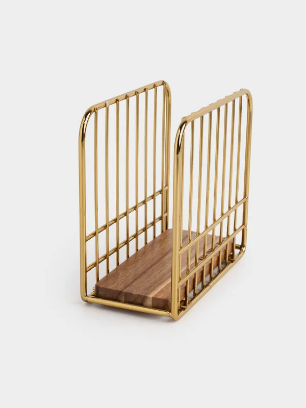 Майлық салғыш, 14 см, металл/ағаш, алтын, Twist gold, image-2