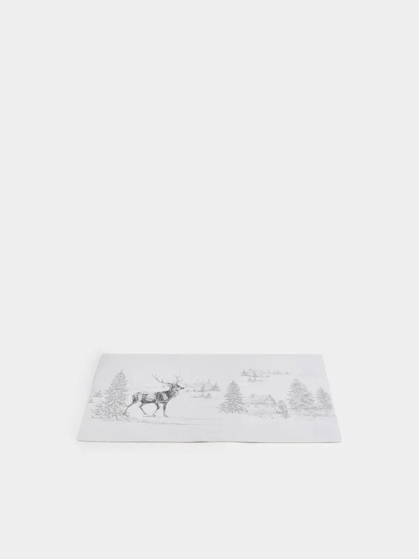 Салфетка под приборы, 30х45 см, Олень и домик, Rock print, image-1
