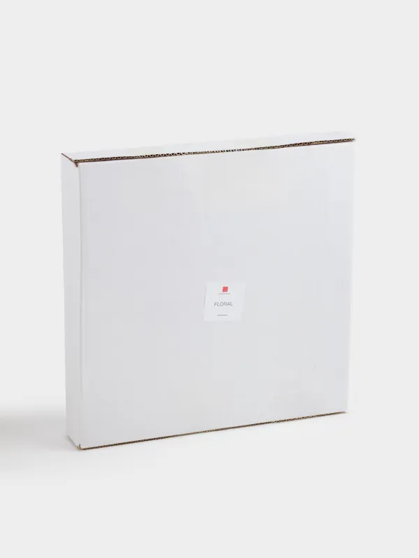 Поднос, 35 см, пластик/стекло, круглый, золотистый, Цветы, Floral, image-5