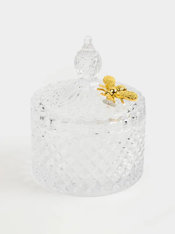 Eмкость для хранения, 13х10 см, 330 мл, стекло Р/металл, Пчела, Honey, image-1