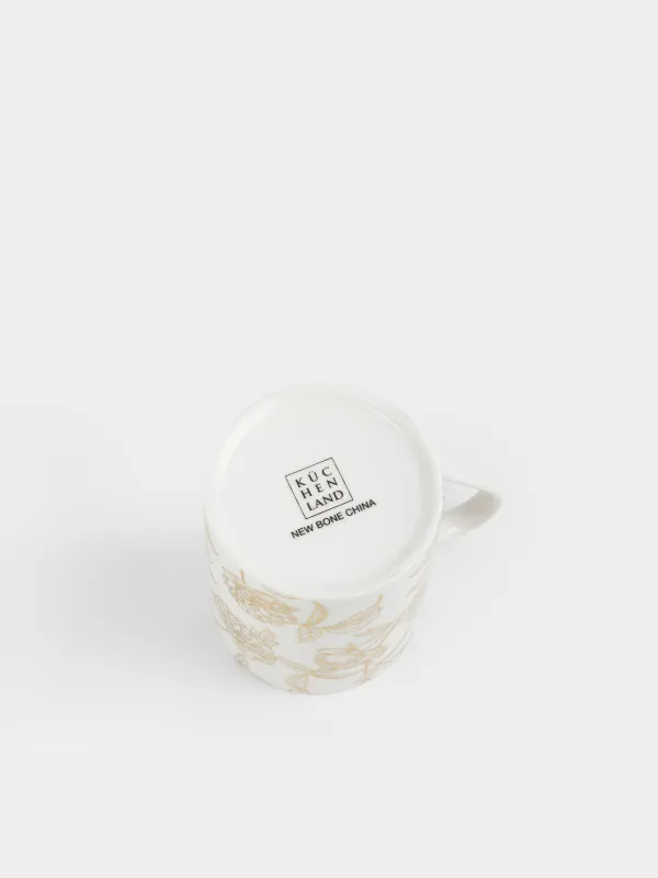 Саптыаяқ, 340 мл, фарфор N, сарғылт-қоңыр және алтын, Сәлдегүлдер, Bloom, image-3