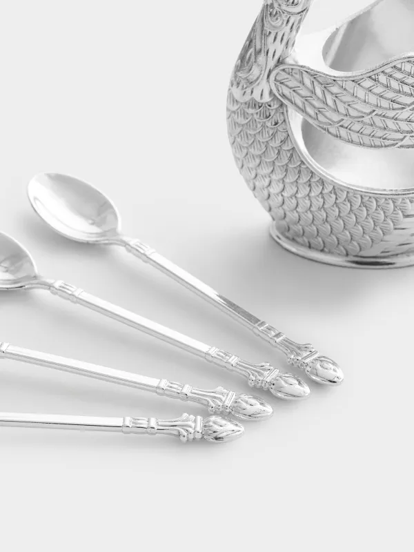 Ложка десертная, 12 см, 4 шт, в подставке, сталь, Лебедь, Swan, image-7