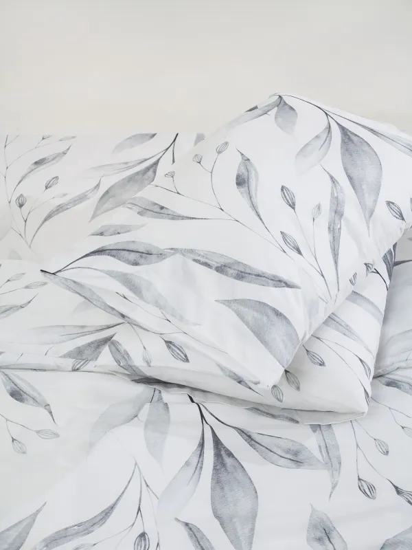 КПБ евро, сатин 300 ТС, белый, Ветви ивы, Satin, image-3
