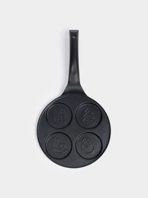 Жұмыртқа мен құймаққа арналған таба, 21 см, 4 бөлім, жабыны бар, алюминий, сүт түстес, Жаңа жылдық атрибуттар, Action, image-4