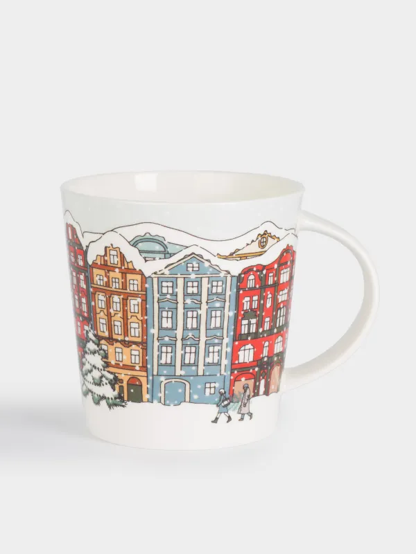 Кружка, 450 мл, Город в снегу, House built, image-0