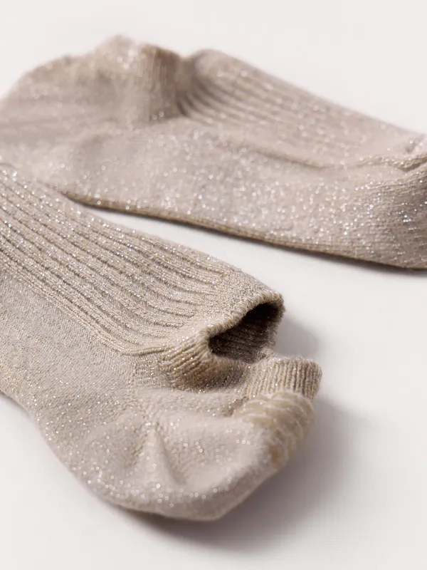 Әйелдерге арналған қысқа шұлықтар, өлшемі 36-38, мақта/нейлон, құм, Glint, image-2