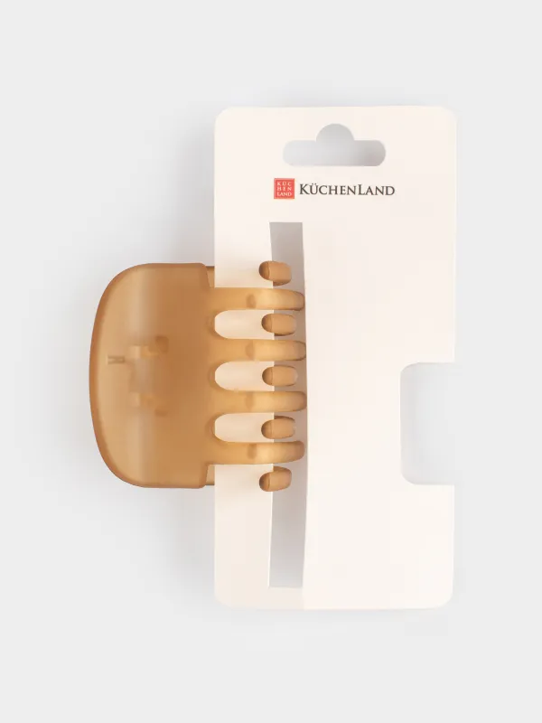 Заколка для волос, 6 см, пластик/металл, коричневая, Крабик, Hair basic, image-5