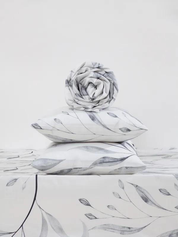 КПБ евро, сатин 300 ТС, белый, Ветви ивы, Satin, image-5