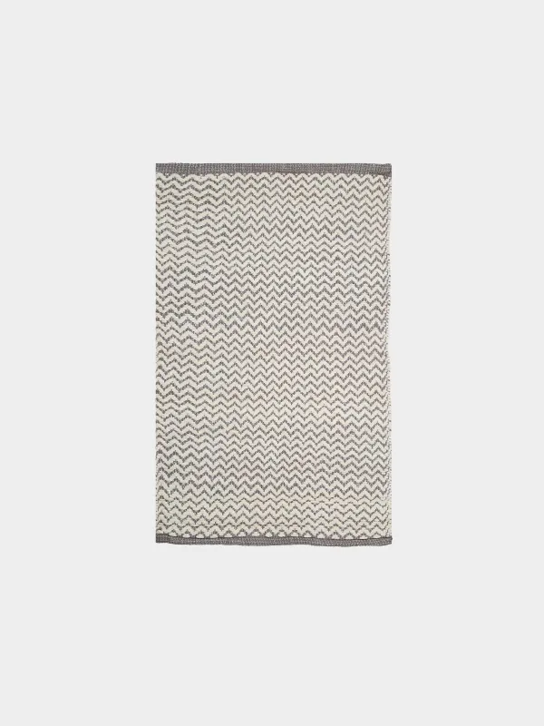 Кілем, 50х80 см, мақта, АҚ және сұр, лурекс Зигзагтары, Shiny threads, image-0