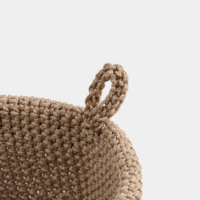 Сақтау себеті, 12х17 см, тоқылған, ұстағышы бар, полиэстер, дөңгелек, қоңыр, Bolsa, image-2
