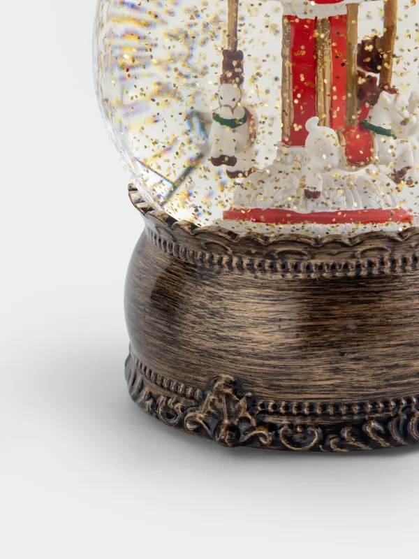 Снежный фонарь, 20 см, с подсветкой, пластик, бронзовый, Карусель, Bronze style, image-3