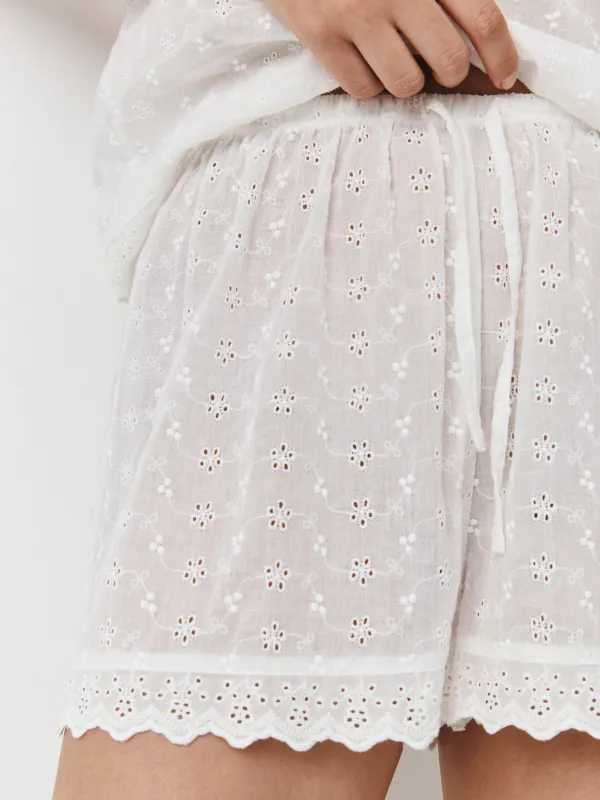 Әйелдер шорттары, үйге арналған, өлшемі S, мақта К, ақ, Өрнектер, Deremisa, image-1