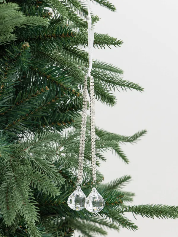 Шырша ойыншығы, 37 см, пластик/металл, кәріптас, Кристалдары мен страздары бар салпыншақ, Ice crystal, image-4