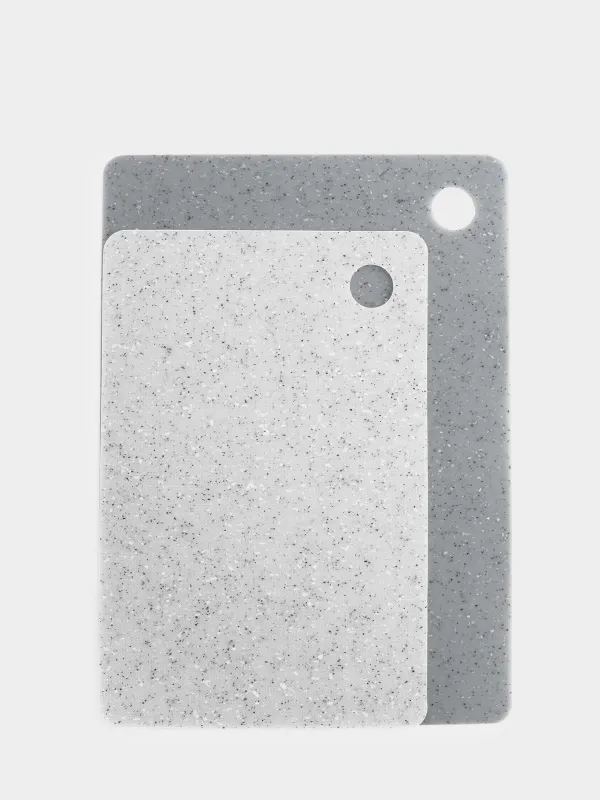 Доска разделочная, 19/24 см, 2 шт, пластик, прямоугольная, серая, в крапинку, Speck, image-0