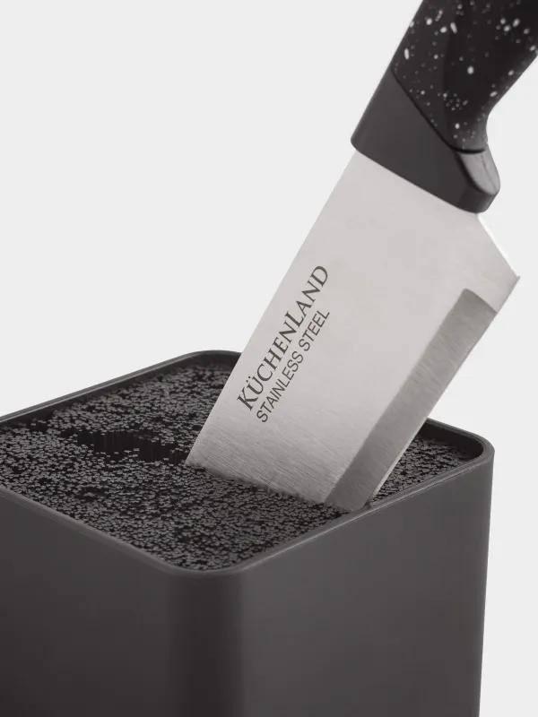 Набор ножей, 5 предметов, в подставке, в крапинку, Steel speckled, image-3