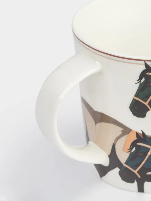 Саптыаяқ, 450 мл, фарфор F, ақ, Жылқы, Horse, image-3